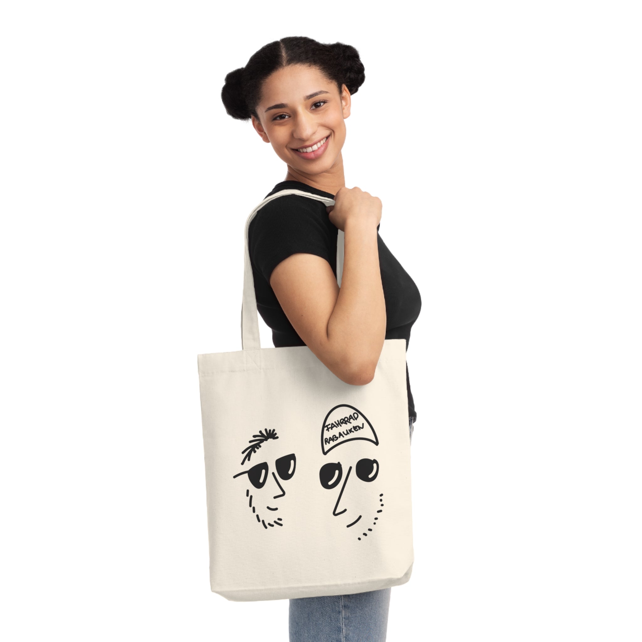 Eco-Friendly Shopping Bag Hand-Drawn Rabauken-Design Tote, Beach Bag