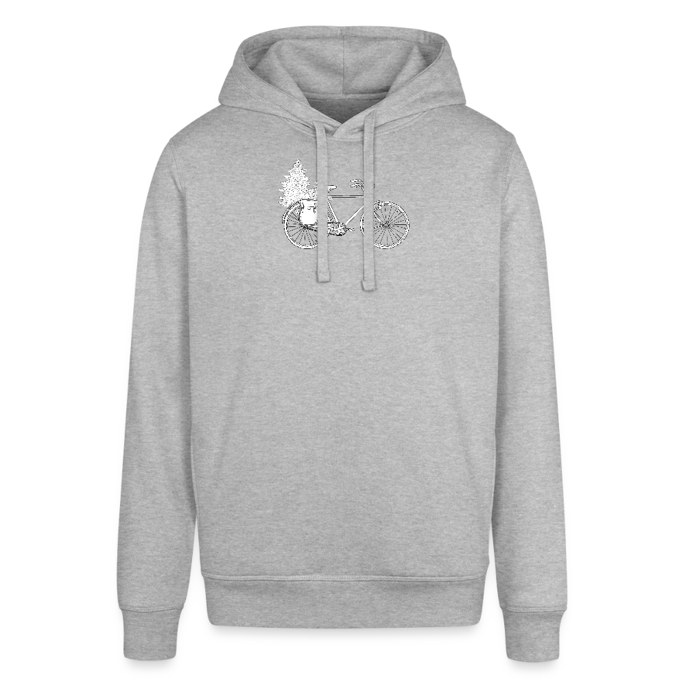 Relaxed Fit Unisex Organic T-Shirt Oldschool Bikepacking - Grau meliert