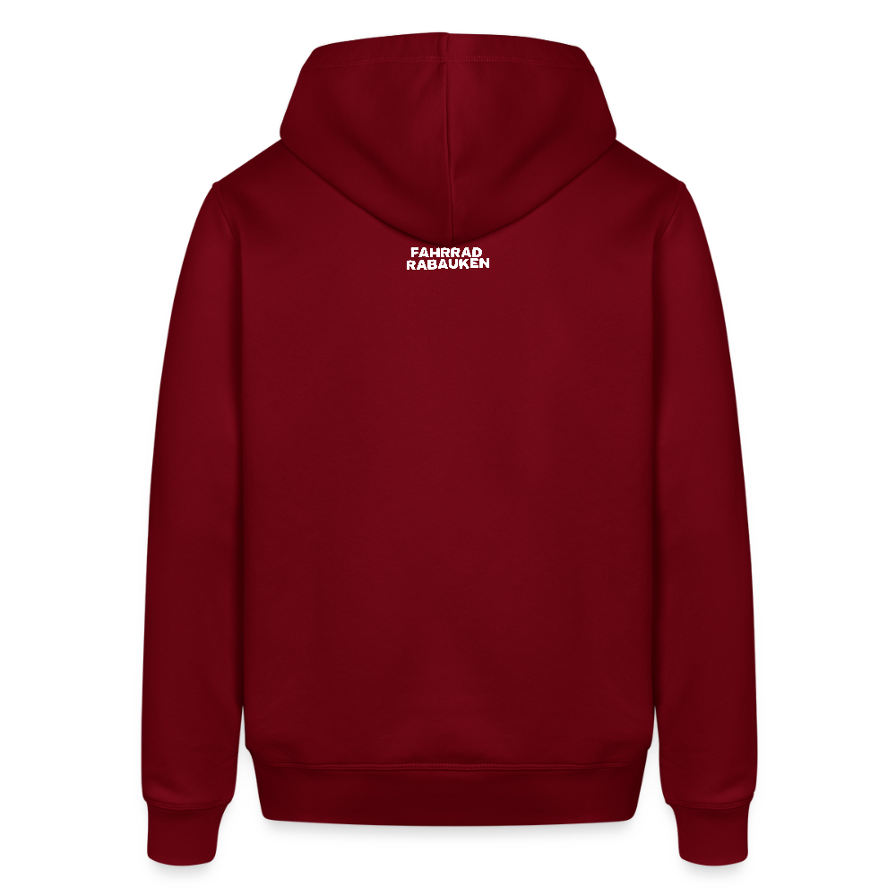 Relaxed Fit Unisex Organic T-Shirt Oldschool Bikepacking - Burgunderrot