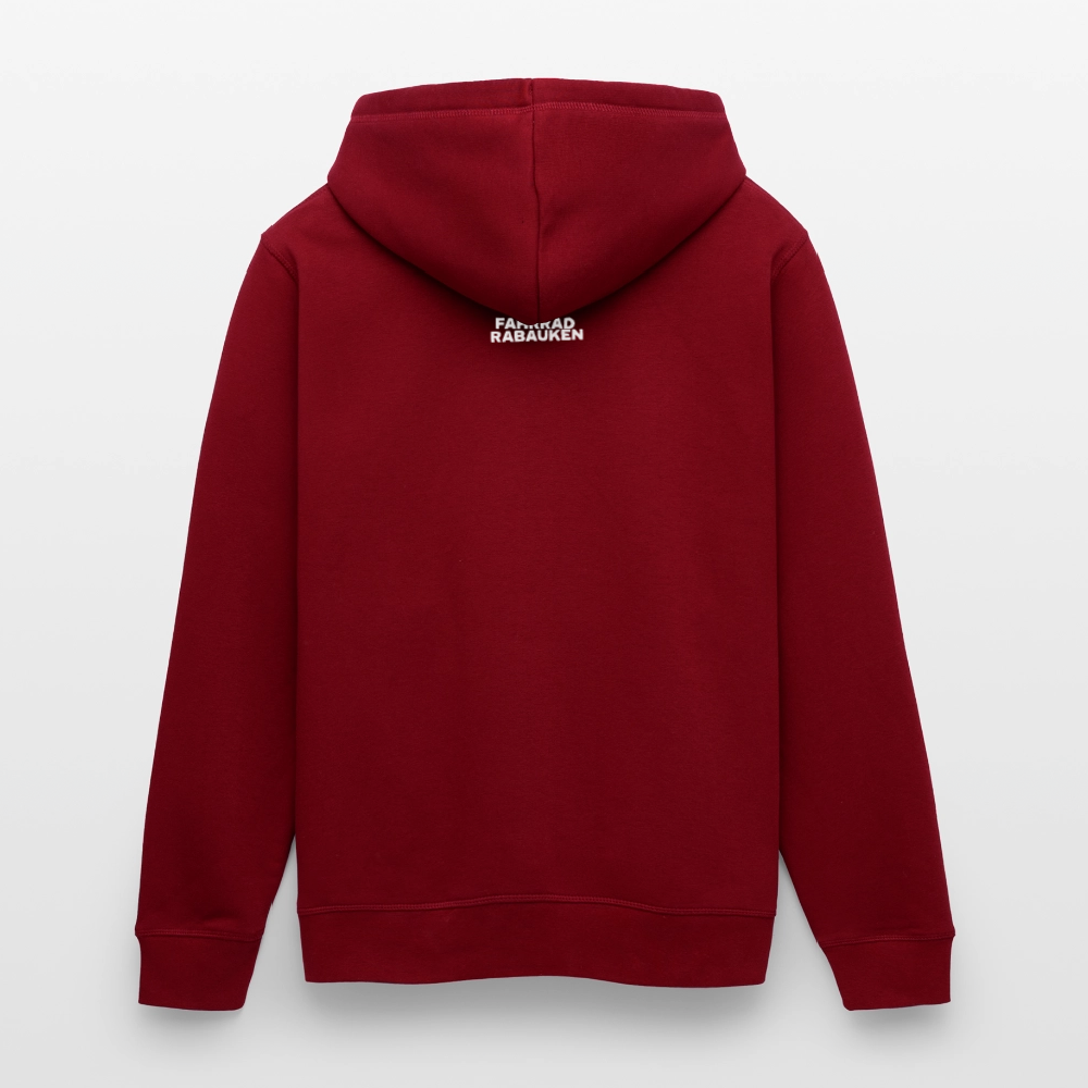 Relaxed Fit Unisex Organic T-Shirt Oldschool Bikepacking - Burgunderrot